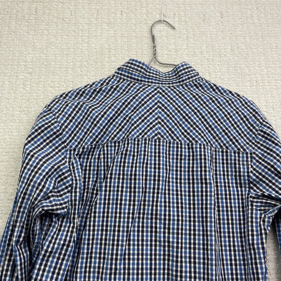 Fred Perry Button Down Shirt Mens S Blue Plaid Striped Oxford Woven Cotton - Picture 14 of 14